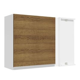 Armário Aéreo de Canto Madesa Glamy 1 Porta Branco/Rustic