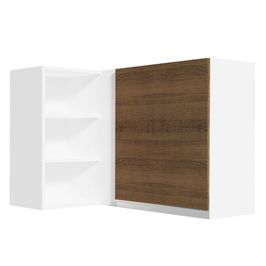 Armário Aéreo de Canto Madesa Glamy 1 Porta para linha de 60 cm de profundidade Branco/Rustic