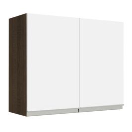 Armário Aéreo Madesa Glamy 80 cm 2 Portas Rustic/Branco