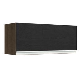Armário Aéreo Madesa Glamy 80 cm 1 Porta Basculante Rustic/Preto