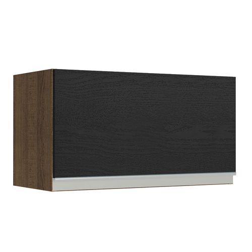 Armário Aéreo Madesa Glamy 60 cm 1 Porta Basculante Rustic/Preto