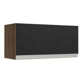 Armário Aéreo de Cozinha Madesa Glamy 70 cm 1 Porta Basculante Rustic/Preto