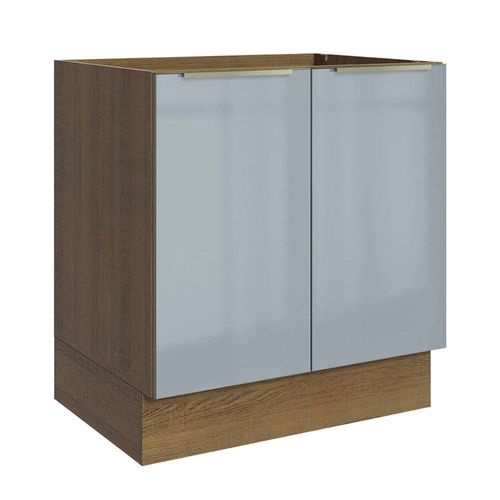 Balcão Madesa Lux 70 cm 2 Portas - Rustic/Cinza (Sem Tampo)