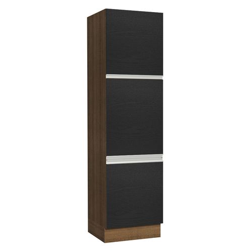 Paneleiro Madesa Glamy 60 x 60 cm 3 Portas Rustic/Preto