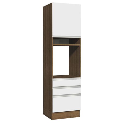 Torre Quente Madesa Glamy 60 x 60 cm 1 Porta 3 Gavetas Rustic/Branco