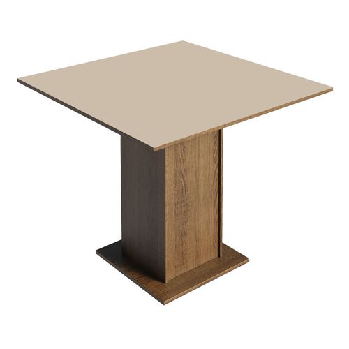 Mesa de Jantar Madesa Quadrada Tampo de Madeira 5363 Rustic/Crema