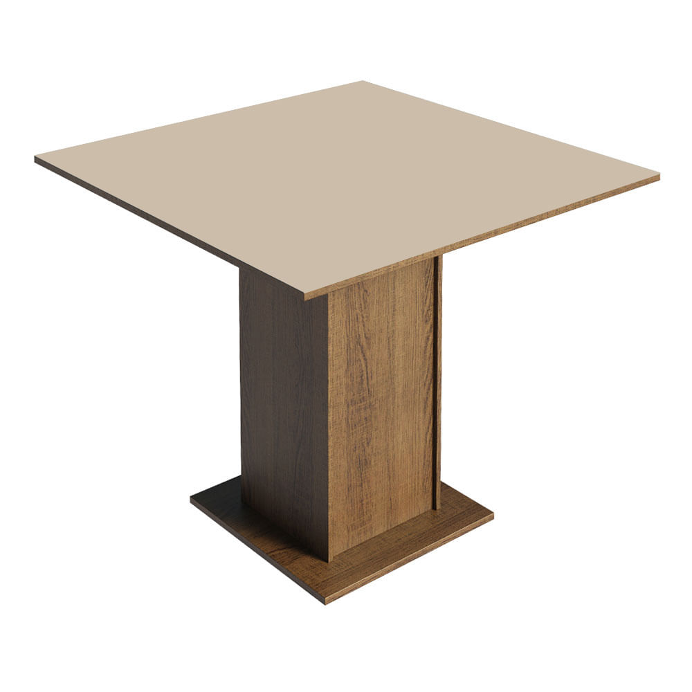 Mesa de Jantar Madesa Quadrada Tampo de Madeira 5363 Rustic/Crema
