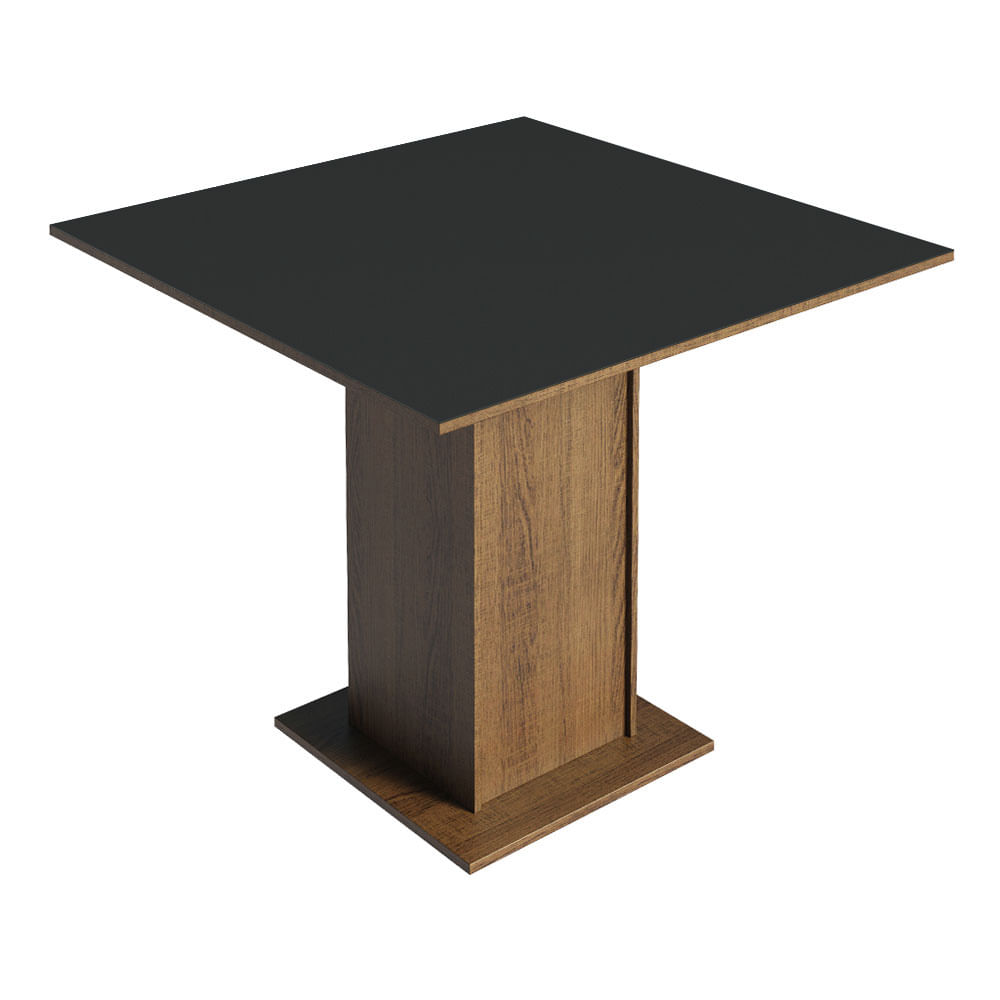 Mesa de Jantar Madesa Quadrada Tampo de Madeira 5363 Rustic/Preto
