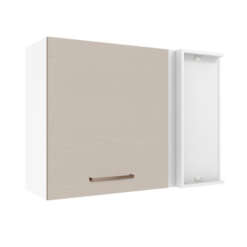 Armário Aéreo de Canto 1 Porta Branco/Crema Agata Madesa