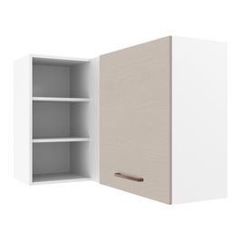 Armário Aéreo de Canto 1 Porta para linha de 60 cm de profundidade Branco/Crema Agata Madesa