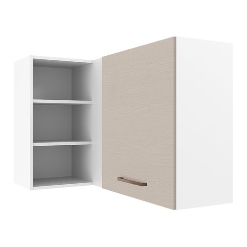 Armário Aéreo de Canto 1 Porta para linha de 60 cm de profundidade Branco/Crema Agata Madesa
