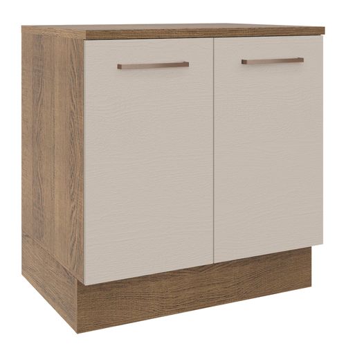Balcão 80 x 60 cm 2 Portas (Com Tampo) Rustic/Crema Agata Madesa