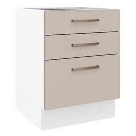 Balcão 60 x 60 cm 3 Gavetas (Sem Tampo) Branco/Crema Agata Madesa