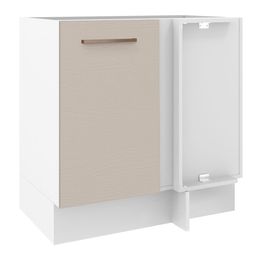 Balcão de Canto 1 Porta 60 cm Profundidade (Sem Tampo) Branco/Crema Agata Madesa