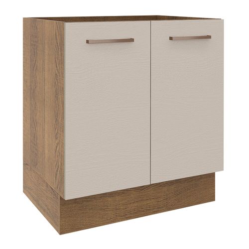 Balcão de Cozinha 70 x 60 cm 2 Portas (Sem Tampo) Rustic/Crema Agata Madesa