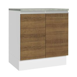 Balcão 70 x 60 cm 2 Portas (Com Tampo) Branco/Rustic Glamy Madesa