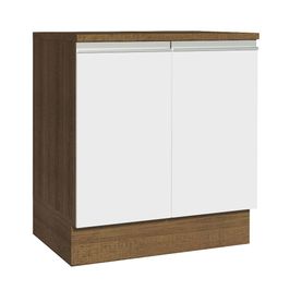 Balcão 70 x 60 cm 2 Portas (Com Tampo) Rustic/Branco Glamy Madesa