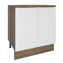 Balcão 70 x 60 cm 2 Portas (Com Tampo) Rustic/Branco Stella Madesa