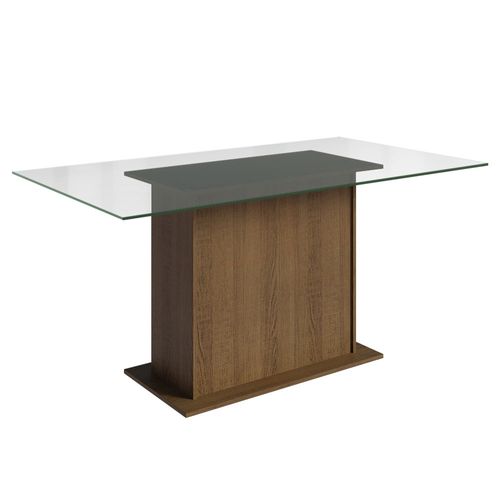 Mesa de Jantar Madesa com Tampo de Vidro 5251A Rustic