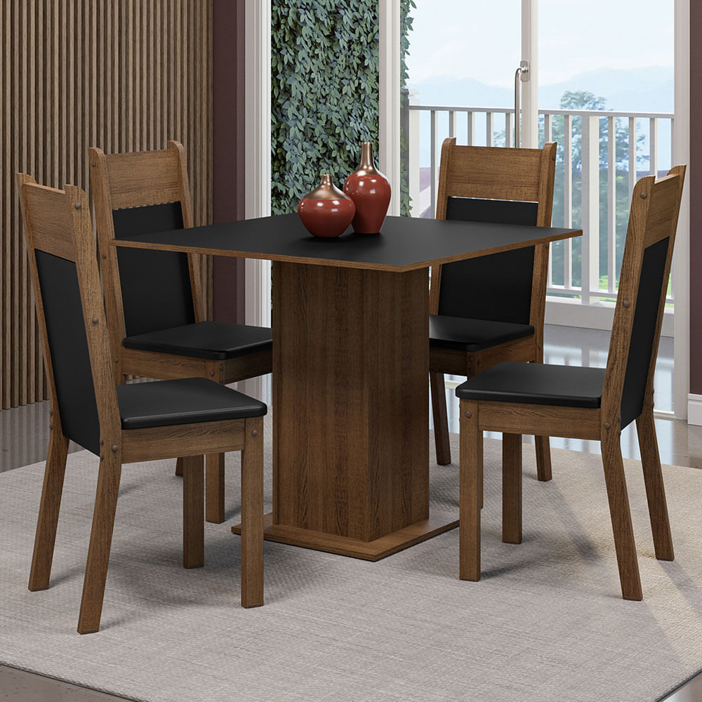 Compre conjunto sala de jantar: mesa tampo de vidro e 6 cadeiras - Madesa  Móveis