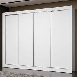 Guarda-Roupa Casal Madesa Montana 4 Portas de Correr Branco