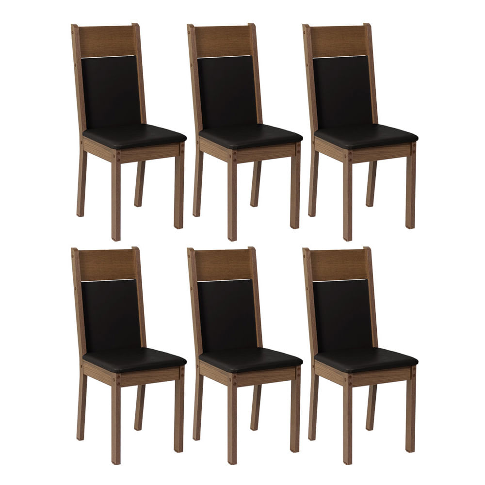 Conjunto 6 Cadeiras De Jantar Sofia Camurça Tramontina