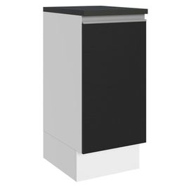 Balcão 100% MDF 35 cm 1 Porta Branco/Preto Acordes Madesa