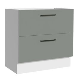 Balcão de Cozinha 80 x 60 cm 2 Gavetas (Sem Tampo) Branco/Cinza Agata Madesa