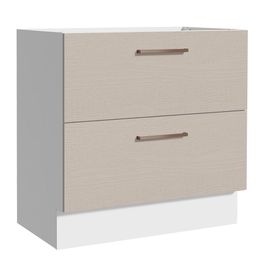 Balcão de Cozinha 80 x 60 cm 2 Gavetas (Sem Tampo) Branco/Crema Agata Madesa