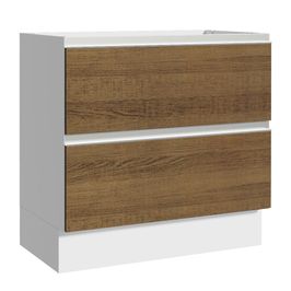 Balcão de Cozinha 80 x 60 cm 2 Gavetas (Sem Tampo) Branco/Rustic Glamy Madesa