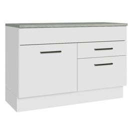 Balcão Cozinha 1 Porta e 2 Gavetas (Com Tampo) Branco Agata Madesa