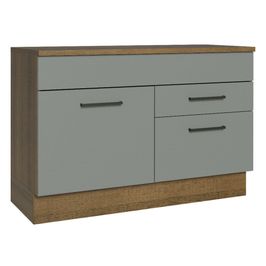 Balcão Cozinha 1 Porta e 2 Gavetas (Com Tampo) Rustic/Cinza Agata Madesa