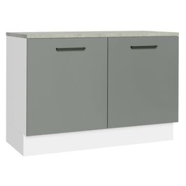 Balcão Cozinha 2 Portas (Com Tampo) Branco/Cinza Agata Madesa