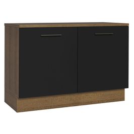 Balcão Cozinha 2 Portas (Com Tampo) Rustic/Preto Agata Madesa