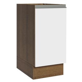 Balcão Cozinha 35 x 60 cm 1 Porta (Sem Tampo) Rustic/Branco Glamy Madesa