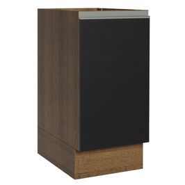 Balcão Cozinha 35 x 60 cm 1 Porta (Sem Tampo) Rustic/Preto Glamy Madesa