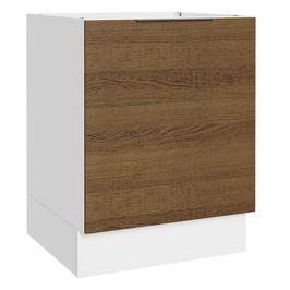 Balcão Cozinha 60 x 60 cm 1 Porta (Sem Tampo) Branco/Rustic Stella Madesa