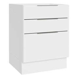 Balcão Cozinha 60 x 60 cm 3 Gavetas (Sem Tampo) Branco Stella Madesa