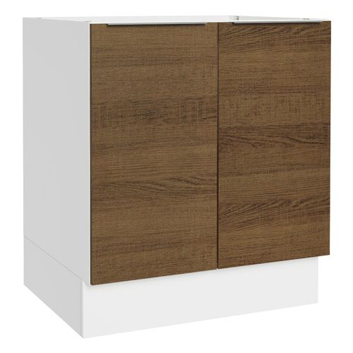 Balcão Cozinha 70 x 60 cm 2 Portas (Sem Tampo) Branco/Rustic Stella Madesa