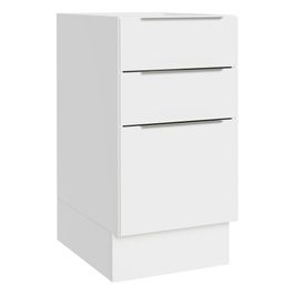 Balcão Cozinha 40 x 60 cm 3 Gavetas (Sem Tampo) Branco Stella Madesa
