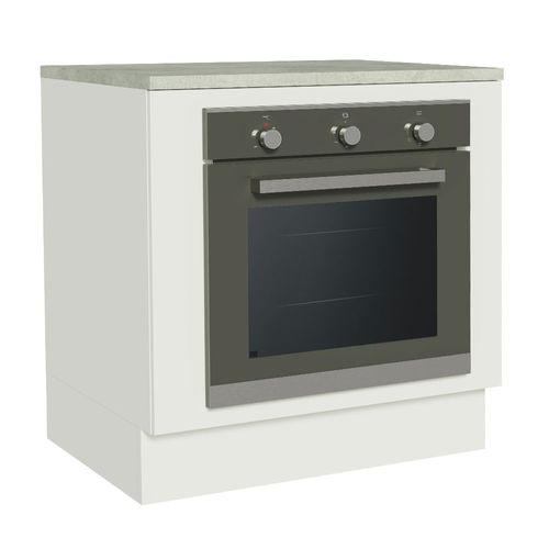 Balcão para Forno de Embutir 80 x 60 cm Com Tampo Branco Agata, Glamy, Lux, Stella Madesa