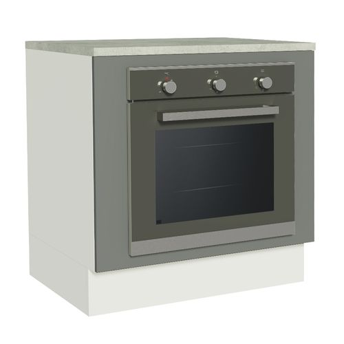 Balcão para Forno de Embutir 80 x 60 cm Com Tampo Branco/Cinza Agata Madesa