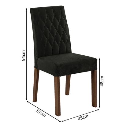 Conjunto Sala de Jantar Mesa Tampo de Madeira 8 Cadeiras Rustic