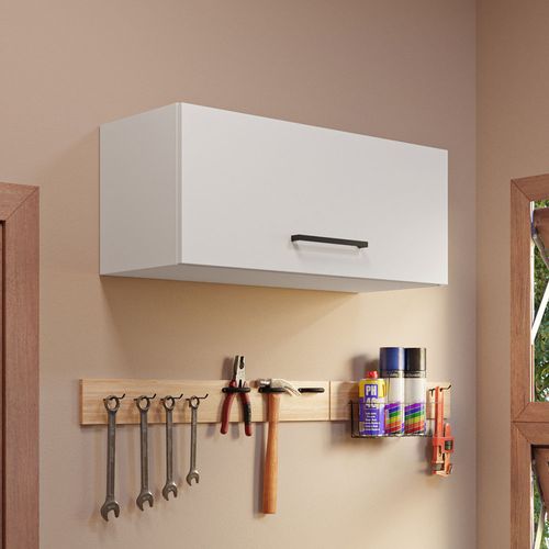 Armário Aéreo Multiuso 80cm 1 Porta Basculante Branco Agata Madesa