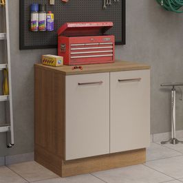 Balcão Multiuso 80cm 2 Portas Rustic/Crema Agata Madesa