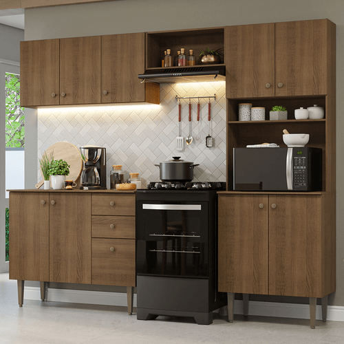 Armário de Cozinha Compacta 235cm Rustic Gourmet Madesa 01