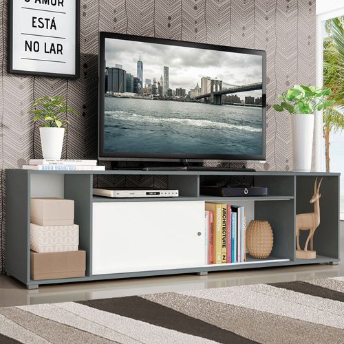 Rack para TV até 65 Polegadas Cinza/Branco Cancun Madesa XP