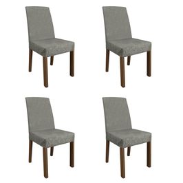 Kit 4 Cadeiras de Jantar 4255 Rustic/Silver Madesa