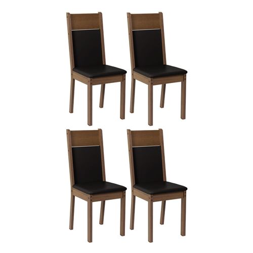 Kit 4 Cadeiras 4280 Madesa Rustic/Preto