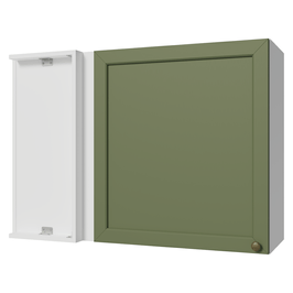 Armário Aéreo de Canto 1 Porta Branco/Verde Vik Madesa